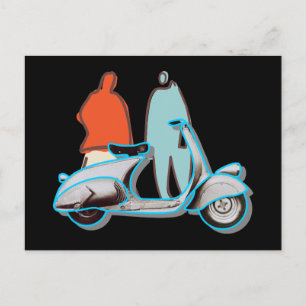 Retro 50 Roller Popart Style Postcard