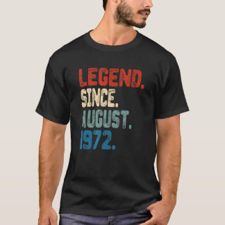 Retro 50 Years Old Legend Since August 1972 50th B T-Shirt