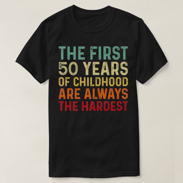 Retro 50 Years Old Men Women Funny Saying 50th Bir T-Shirt (Design Front)