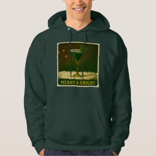Retro 50s 4 Leaf Clover Irish Christmas Martini Hoodie