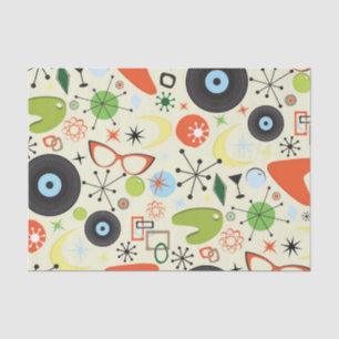 Retro 50's 60's Vintage Fashion Pattern Party Tissue Paper