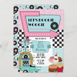 Retro 50s Birthday Party Invitation