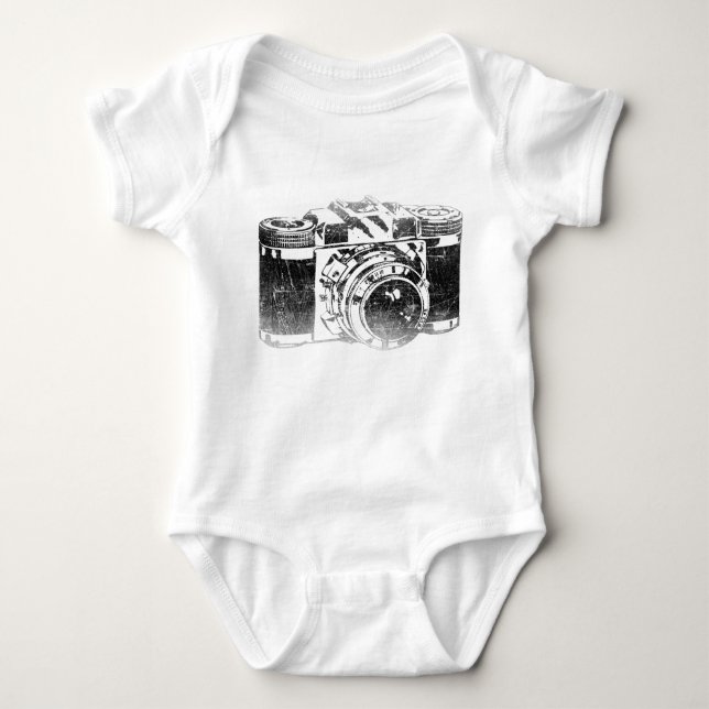 Retro 50's camera baby bodysuit (Front)