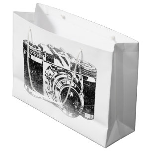 Retro 50's camera large gift bag