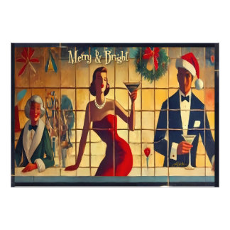 Retro 50s Christmas Eve Bar Last Call Martini Photo Print