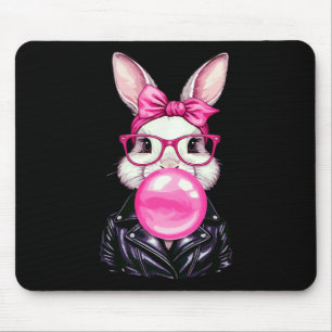 Retro 50's Cute Easter Bunny Blowing Bubble Gum 7 Mouse Mat