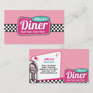 Retro 50s Diner Good Food Great Vibes Business Card