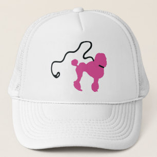 Retro 50's Felt Pink Poodle & Leash Trucker Hat