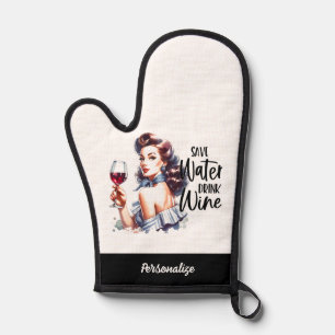 Retro 50s Glam Girl Funny Sarcastic Witty Quote Oven Mitt