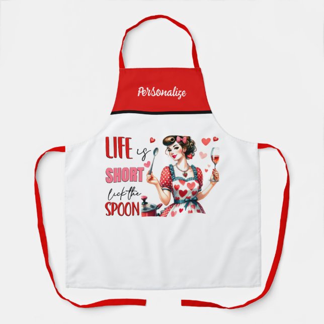 Retro 50s Glam Housewife Funny Sarcastic Humour Apron (Front)