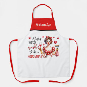 Retro 50s Glam Housewife Funny Sarcastic Humour Apron