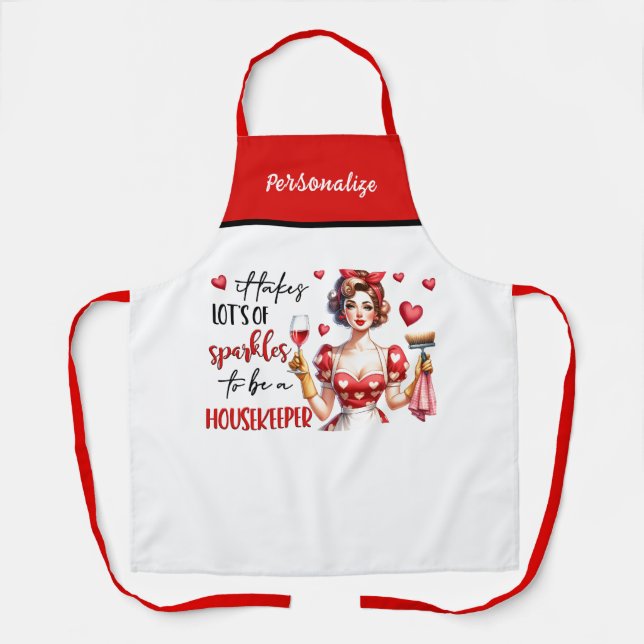 Retro 50s Glam Housewife Funny Sarcastic Humour Apron (Front)