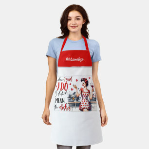 Retro 50s Glam Housewife Funny Sarcastic Humour Apron