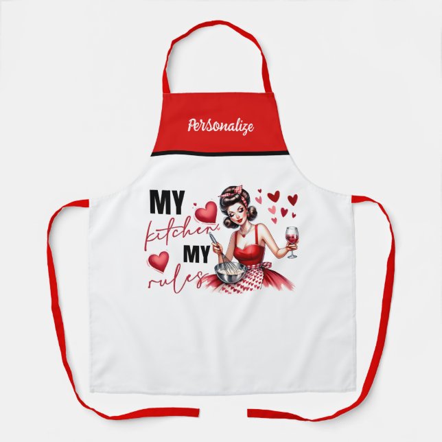 Retro 50s Glam Housewife Funny Sarcastic Humour Apron (Front)