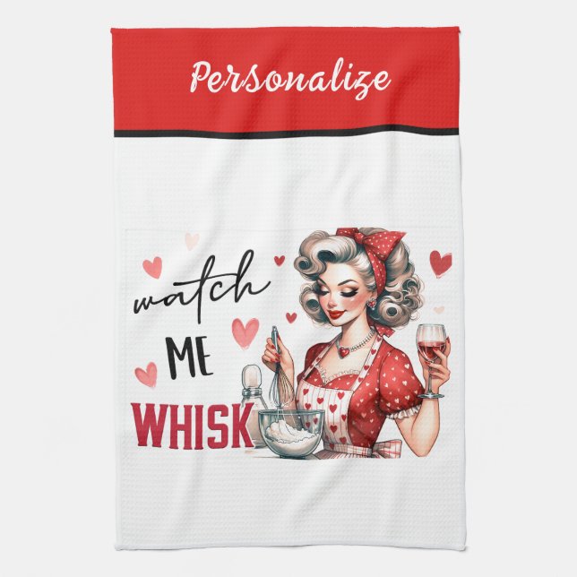 Retro 50s Glam Housewife Funny Sarcastic Humour Tea Towel (Vertical)