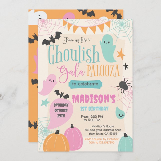 Retro 50s Halloween Party Invitation (Front/Back)