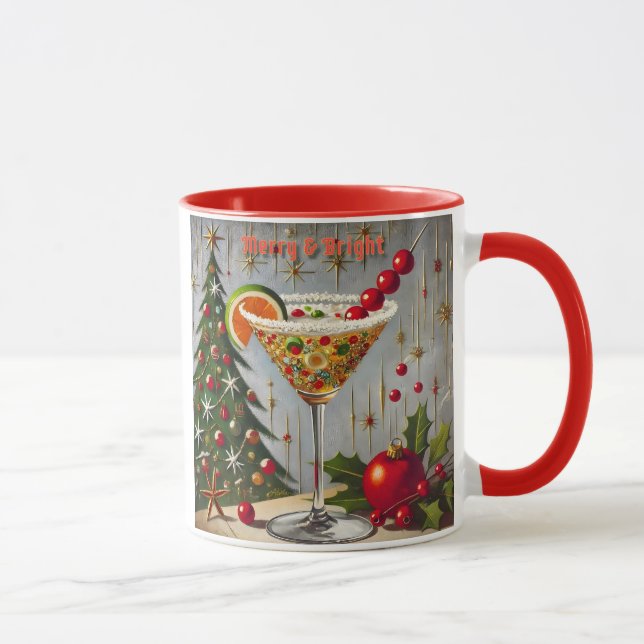 Retro 50s Merry Bright Christmas Candy Cocktail Mug (Right)