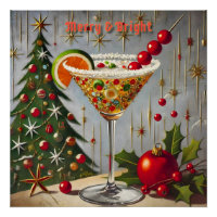 Retro 50s Merry Bright Christmas Candy Cocktail