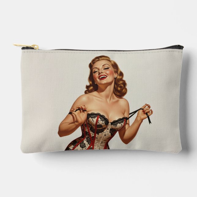 Retro 50's Pin-up Beauty Accessory Pouch (Front)