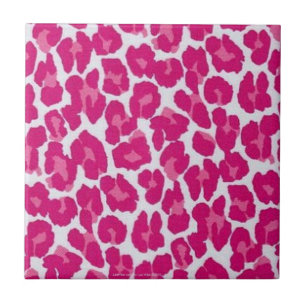 Retro 50s  Rockabilly Pink Leopard Print Tile