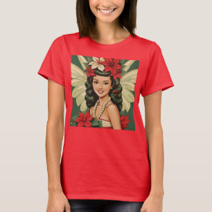 Retro 50s Tropical Christmas Princess T-Shirt