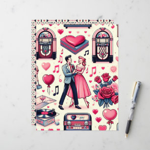 Retro 50s Valentine Scrapbook Paper