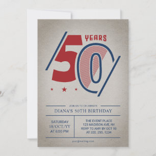 Retro 50th Birthday  Invitation