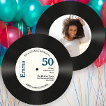 Retro 50th Birthday Photo Faux Vinyl Record Music Invitation<br><div class="desc">👉 Celebrate your birthday with this vintage themed faux vinyl record 50th birthday party photo invitation! This totally retro design will certainly put a smile on your face! - Simply click to personalise this design 🔥 My promises - This is unique - designed by me! - It is designed with...</div>