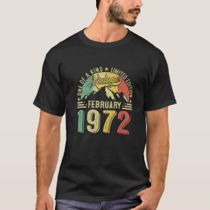 Retro 50Th Birthday Vintage February 1972 50 Year T-Shirt