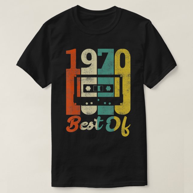 Retro 52th Birthday Cassette 1970 Best Of 70s  T-Shirt (Design Front)