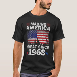 Retro 54Th Birthday USA Flag Making America Great T-Shirt