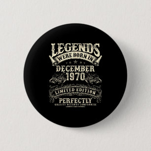 Retro 55th Birthday For Men 55 Year Old December 1 6 Cm Round Badge