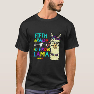 Retro 5th Grade No Prob Llama Fifth First Day Sch T-Shirt