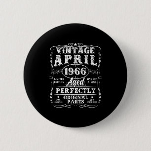 Retro 60 year old april 1966 vintage 60th birthday 6 cm round badge