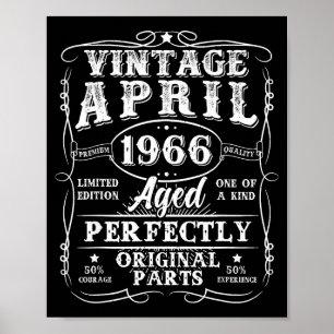 Retro 60 year old april 1966 vintage 60th birthday poster