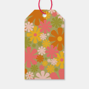 Retro 60s 70s Aesthetic Floral Pattern Gift Tags