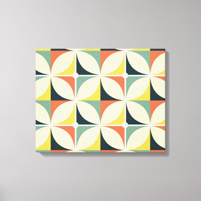 Retro 60's 70's geometric pattern. canvas print (Front)