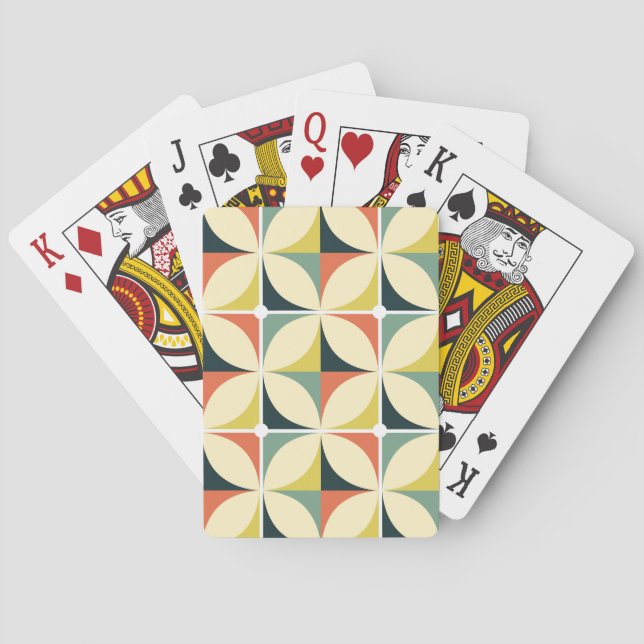 Retro 60's 70's geometric pattern. playing cards (Back)