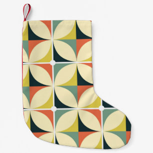 Retro 60's 70's geometric pattern. small christmas stocking