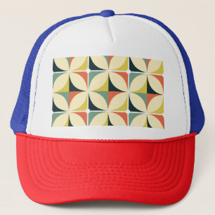 Retro 60's 70's geometric pattern. trucker hat
