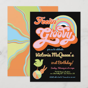 Retro 60's 70's Hippie Groovy Party Invitation