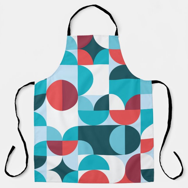 Retro 60's 70's minimalist pattern apron (Front)