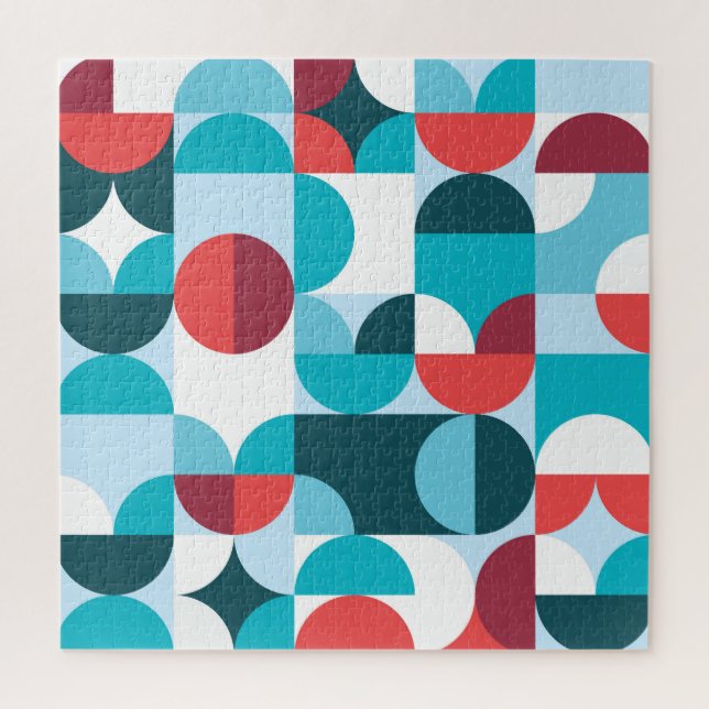 Retro 60's 70's minimalist pattern jigsaw puzzle (Vertical)