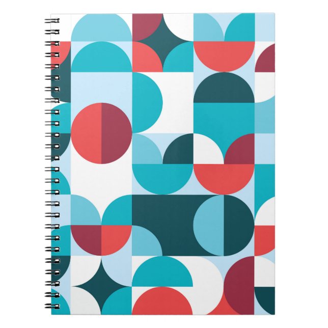 Retro 60's 70's minimalist pattern notebook (Front)