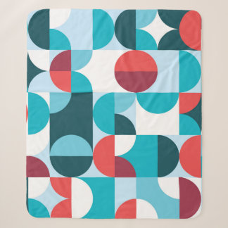 Retro 60's 70's minimalist pattern sherpa blanket