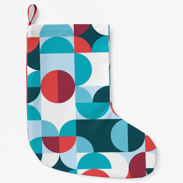 Retro 60's 70's minimalist pattern small christmas stocking (Front)