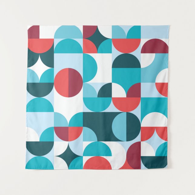 Retro 60's 70's minimalist pattern tapestry (Front)