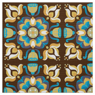 Retro 60s 70s pattern floral styled fabric