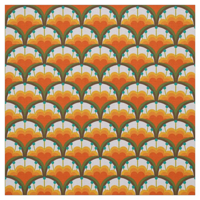 Retro 60s 70s pattern styled fabric (Swatch)