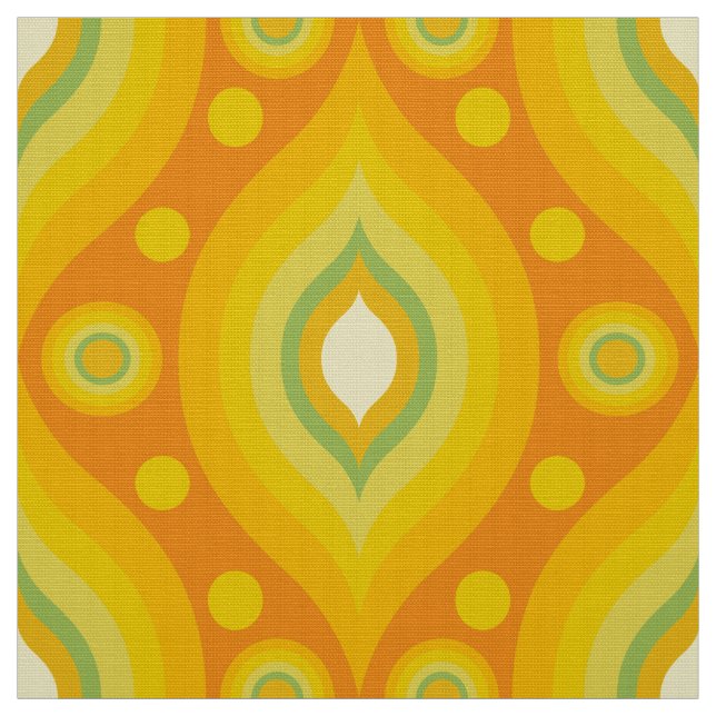 Retro 60s 70s pattern styled fabric (Swatch)